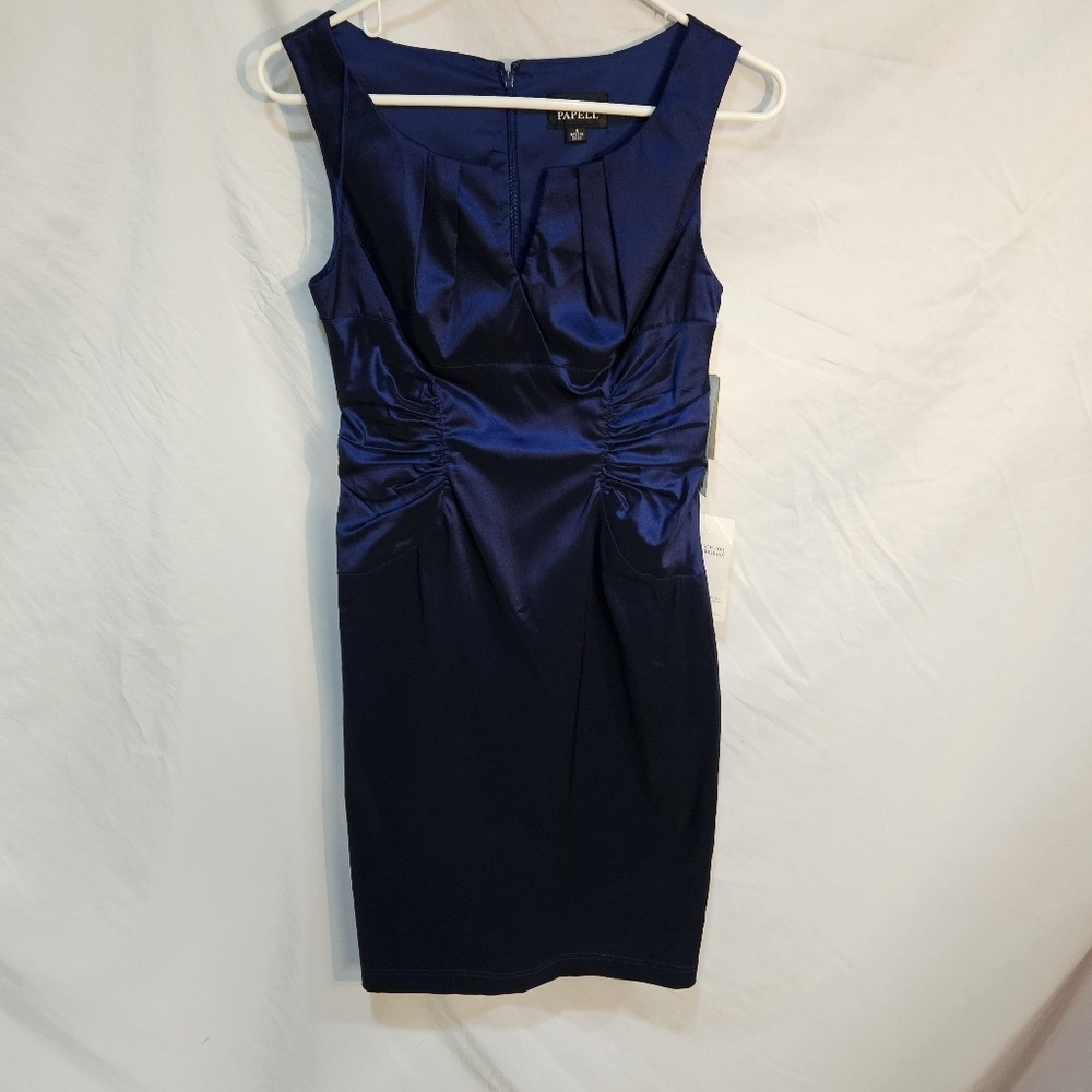 Adrianna Papell Woman Lined Purple Shimmery Sheath Dress Size 4 NWT